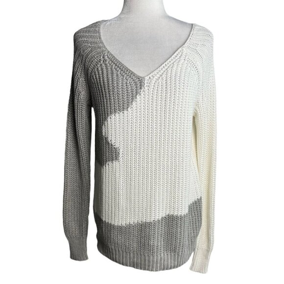 House of Harlow 1960 Adrienne Pullover Sweater in Gray and White Women's Size XS - Picture 2 of 12